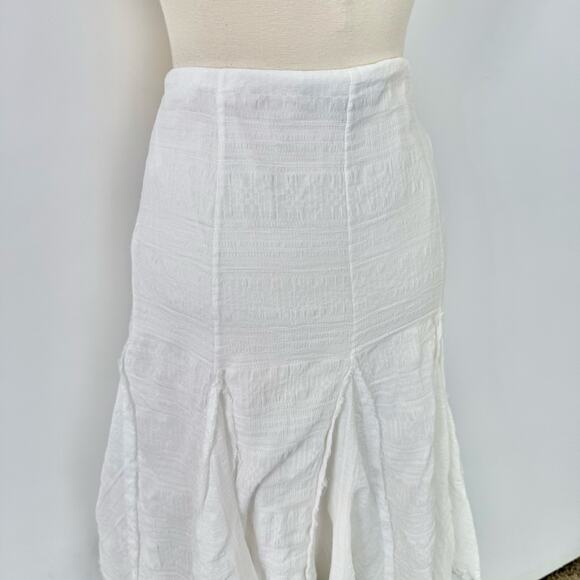 Ralph Lauren Black Label Paneled Skirt Knee-Length White Cotton 6 - Picture 3 of 10